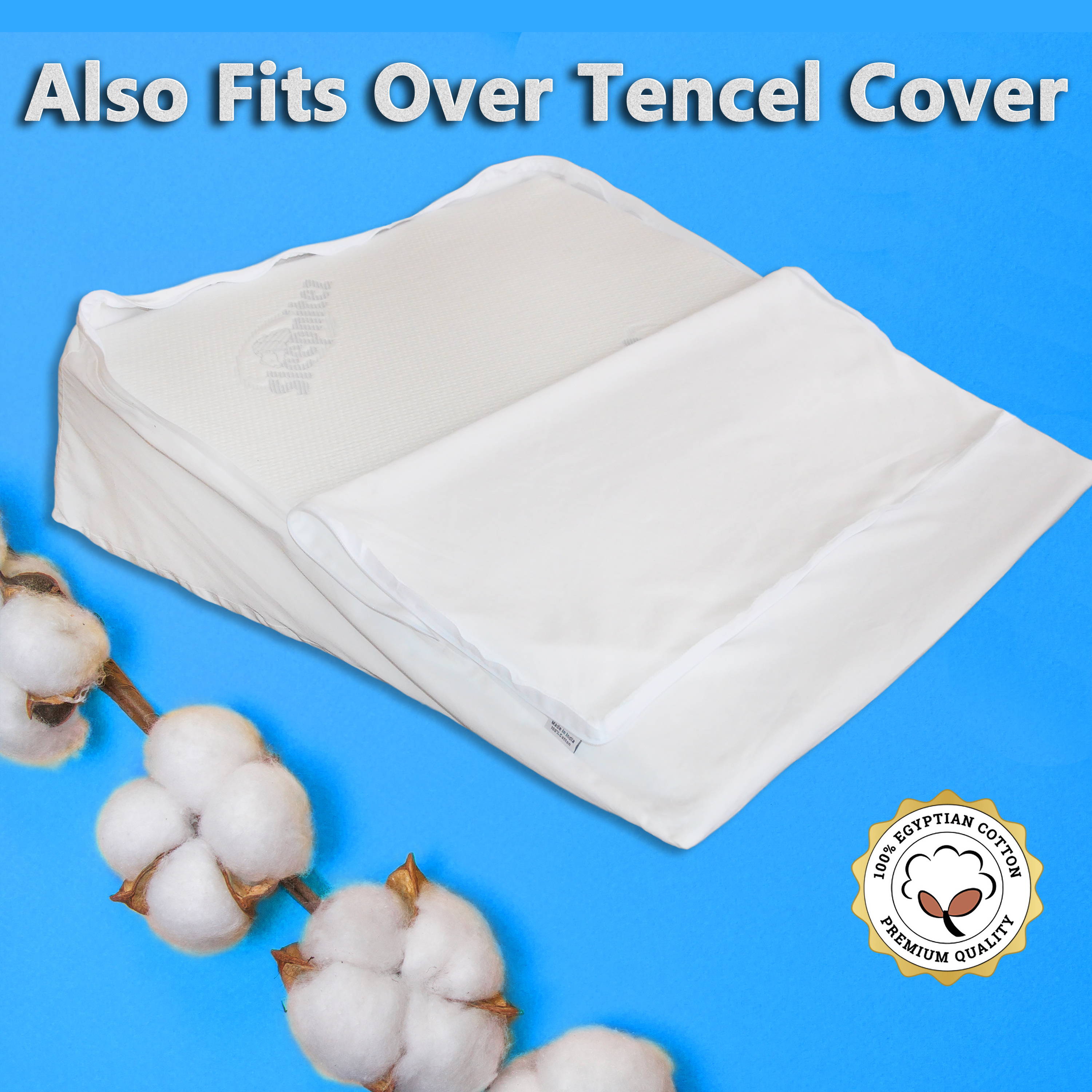 White 100 Egyptian Cotton Wedge Pillowcase (Loose Fitting ) for Our 8